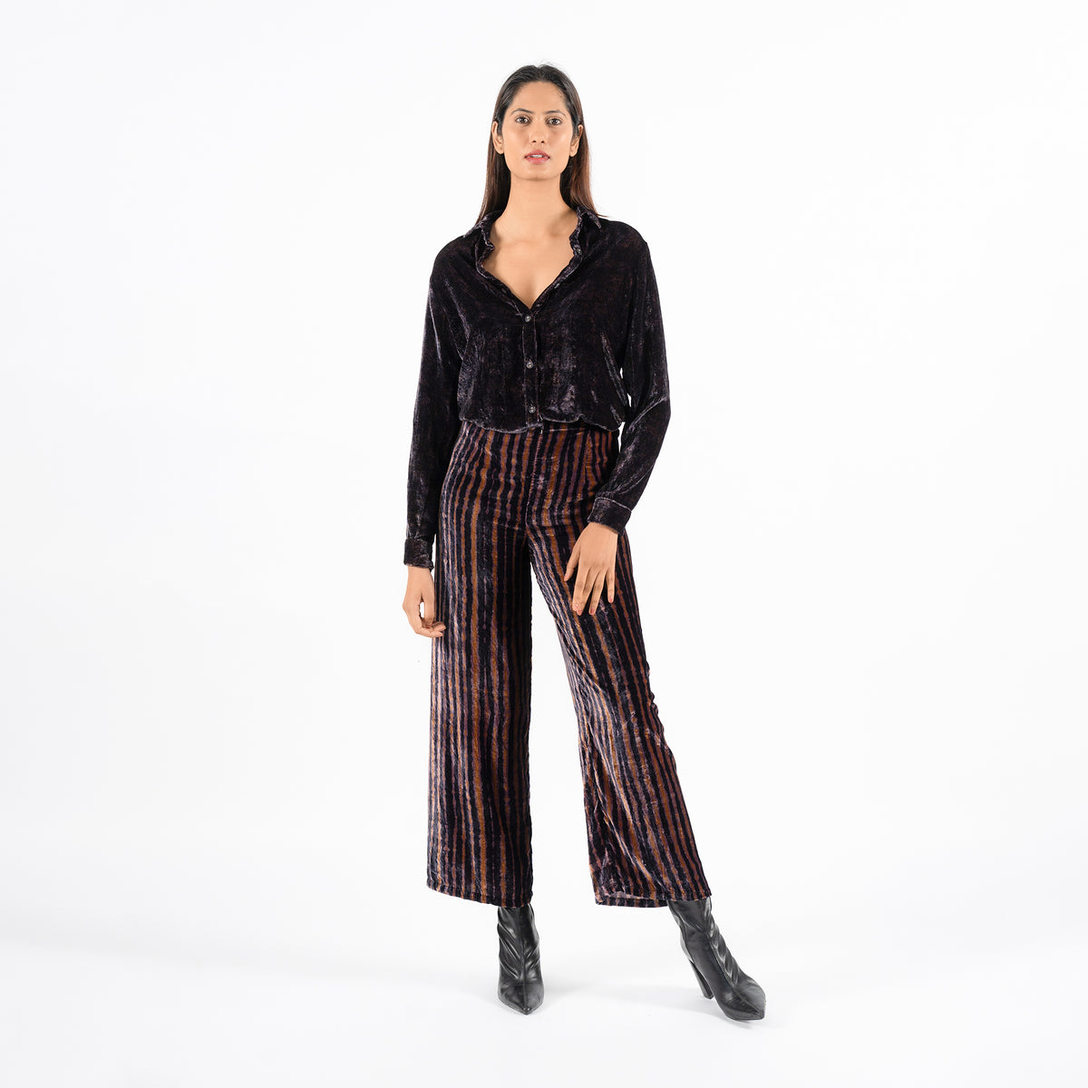 Jade Brown linear trousers
