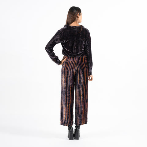 Jade Brown linear trousers