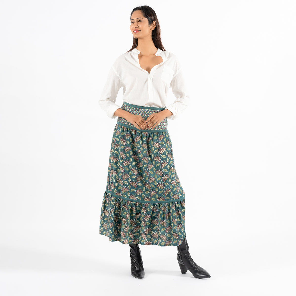 Mira green queen skirt