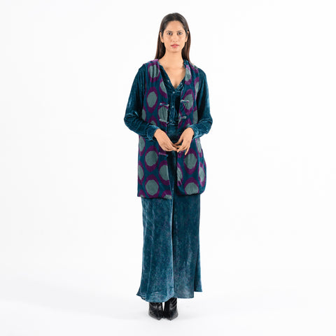 Amy blue medallion vest