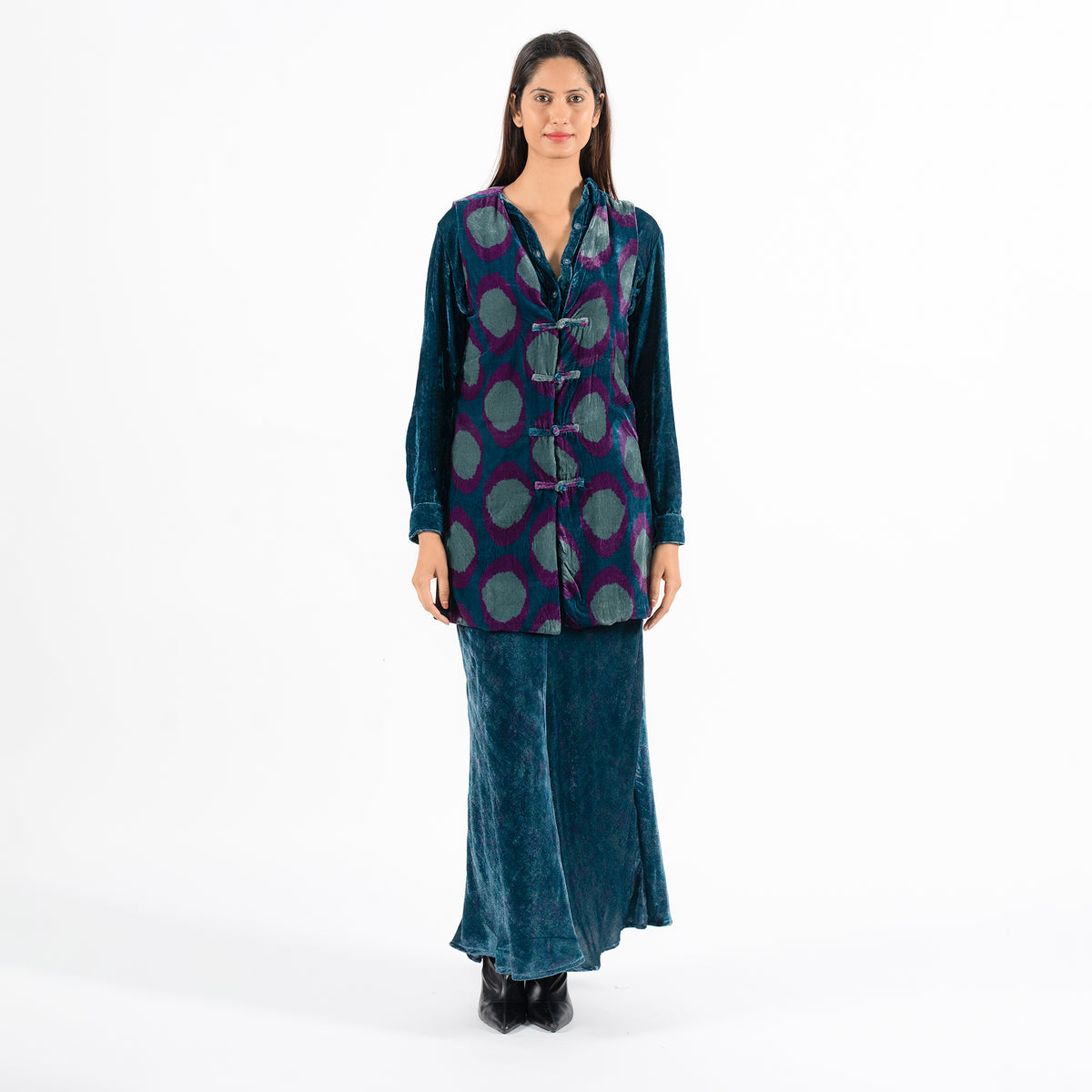 Amy blue medallion vest