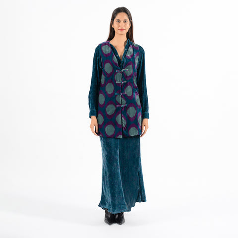 Amy blue medallion vest