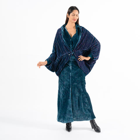 Amalfi blue linear shrug