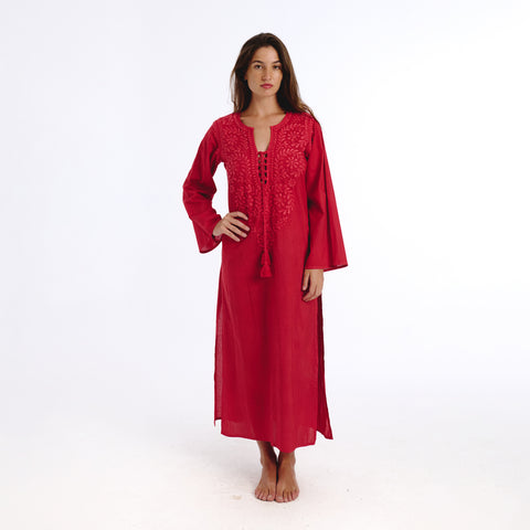 Electra red lucknow kurta