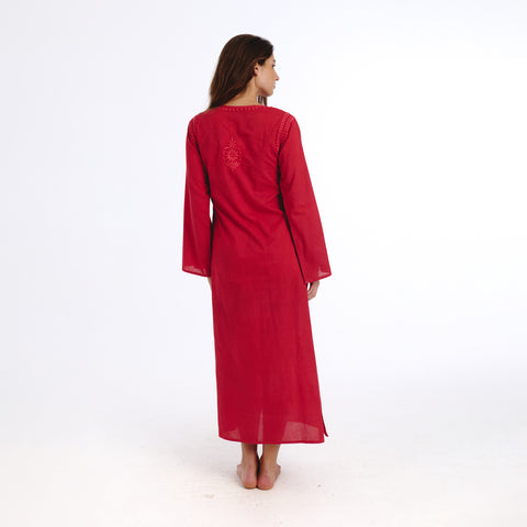 Electra red lucknow kurta