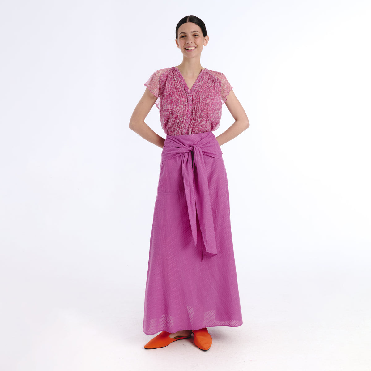 Sora pink plains skirt