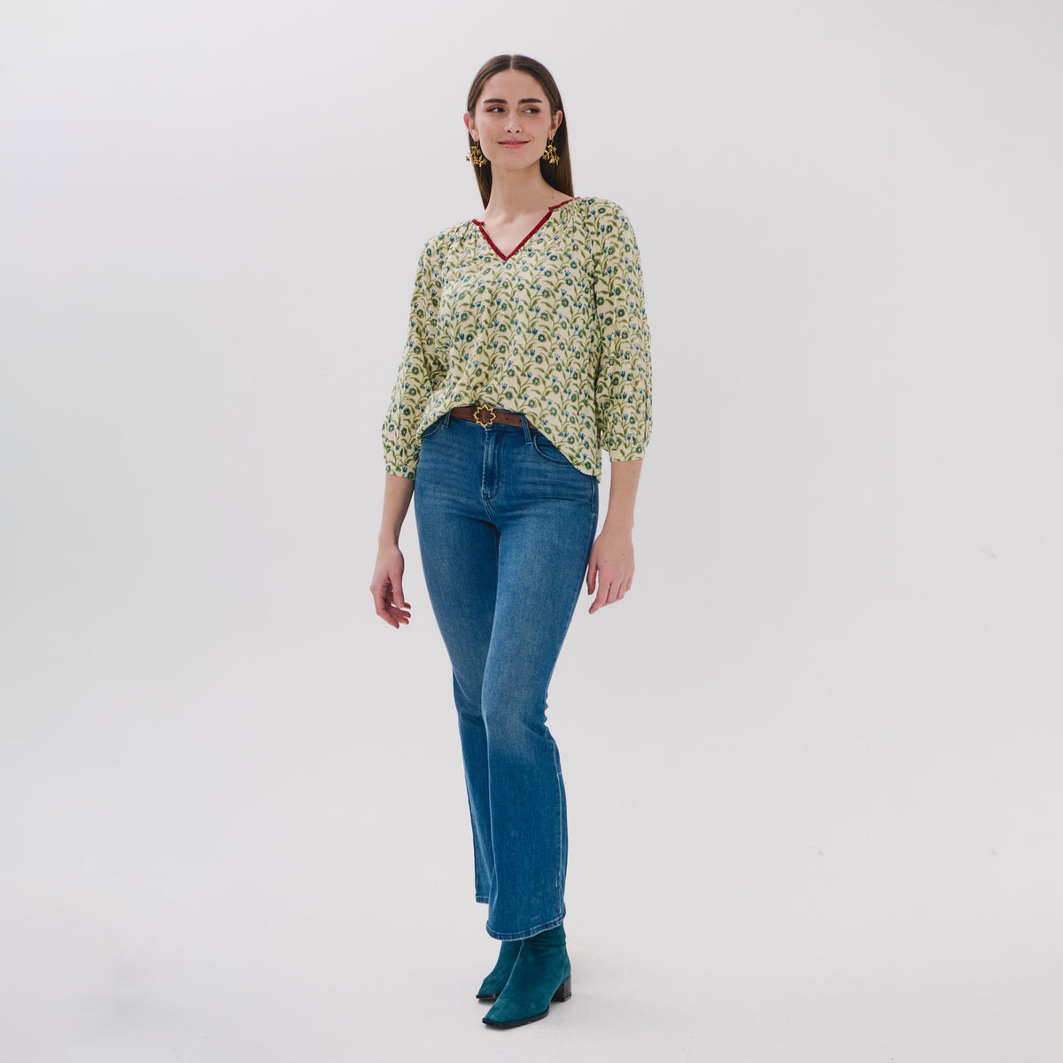 Siya blue garden blouse