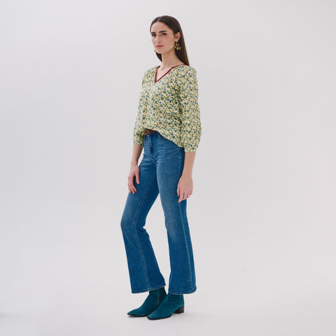 Siya blue garden blouse