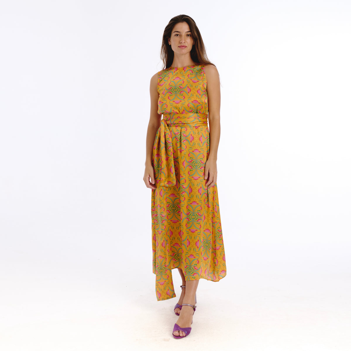 Gia yellow blanche flower Dress
