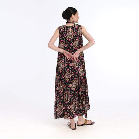 Gia black blanche flower Dress