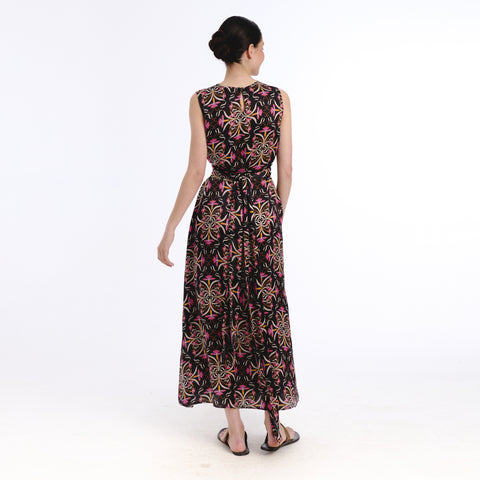 Gia black blanche flower Dress