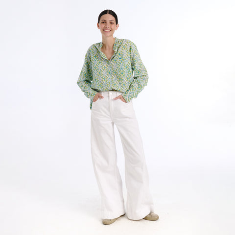 Girlfriend blue trebol blouse