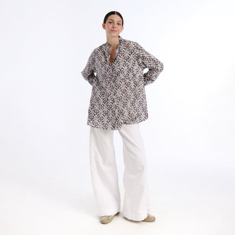 Girlfriend brown trebol blouse