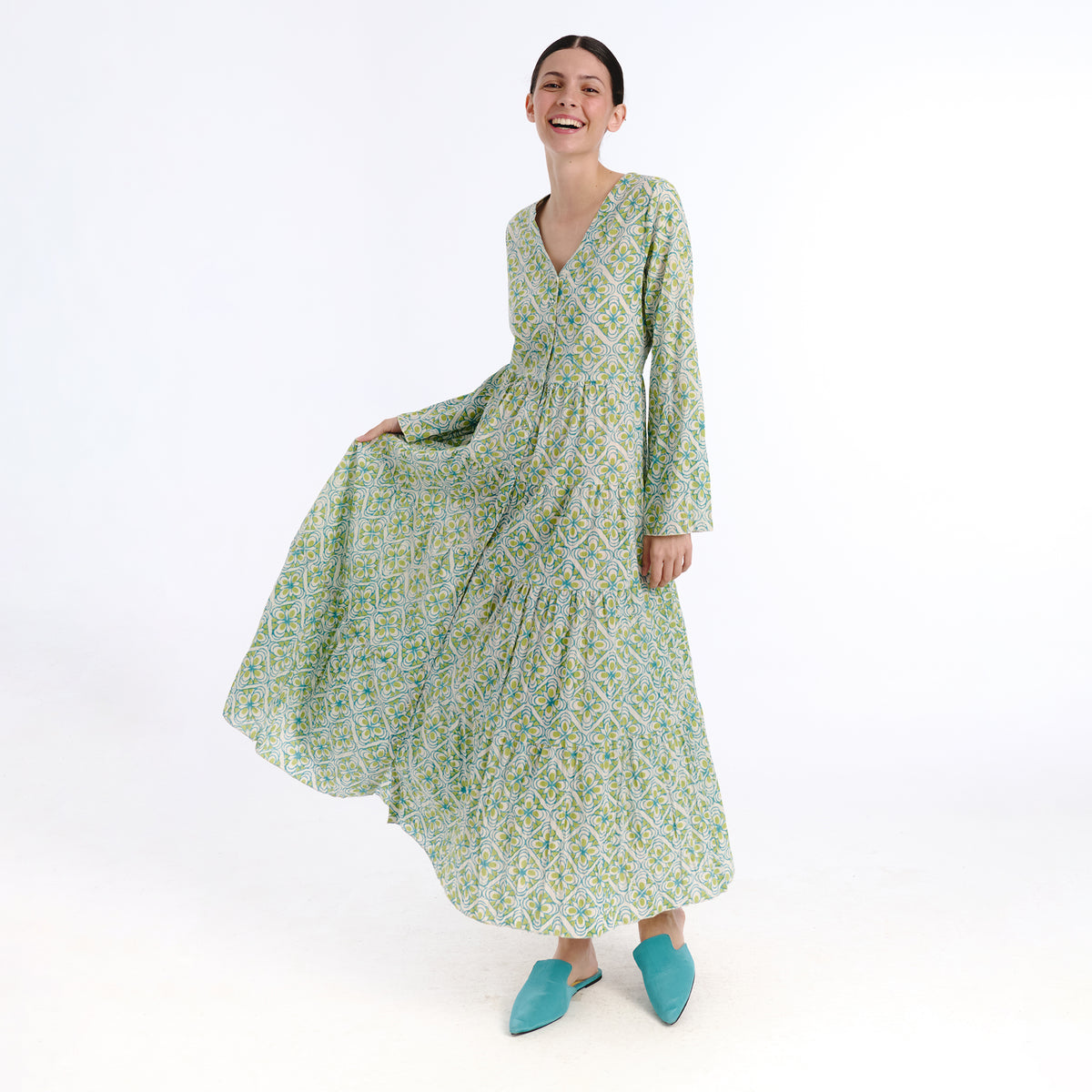 Isara blue trebol dress