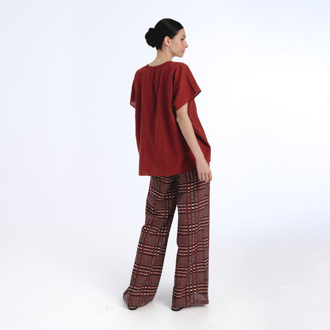 Ivy maroon plains blouse