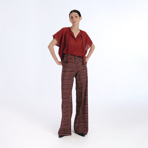Ivy maroon plains blouse