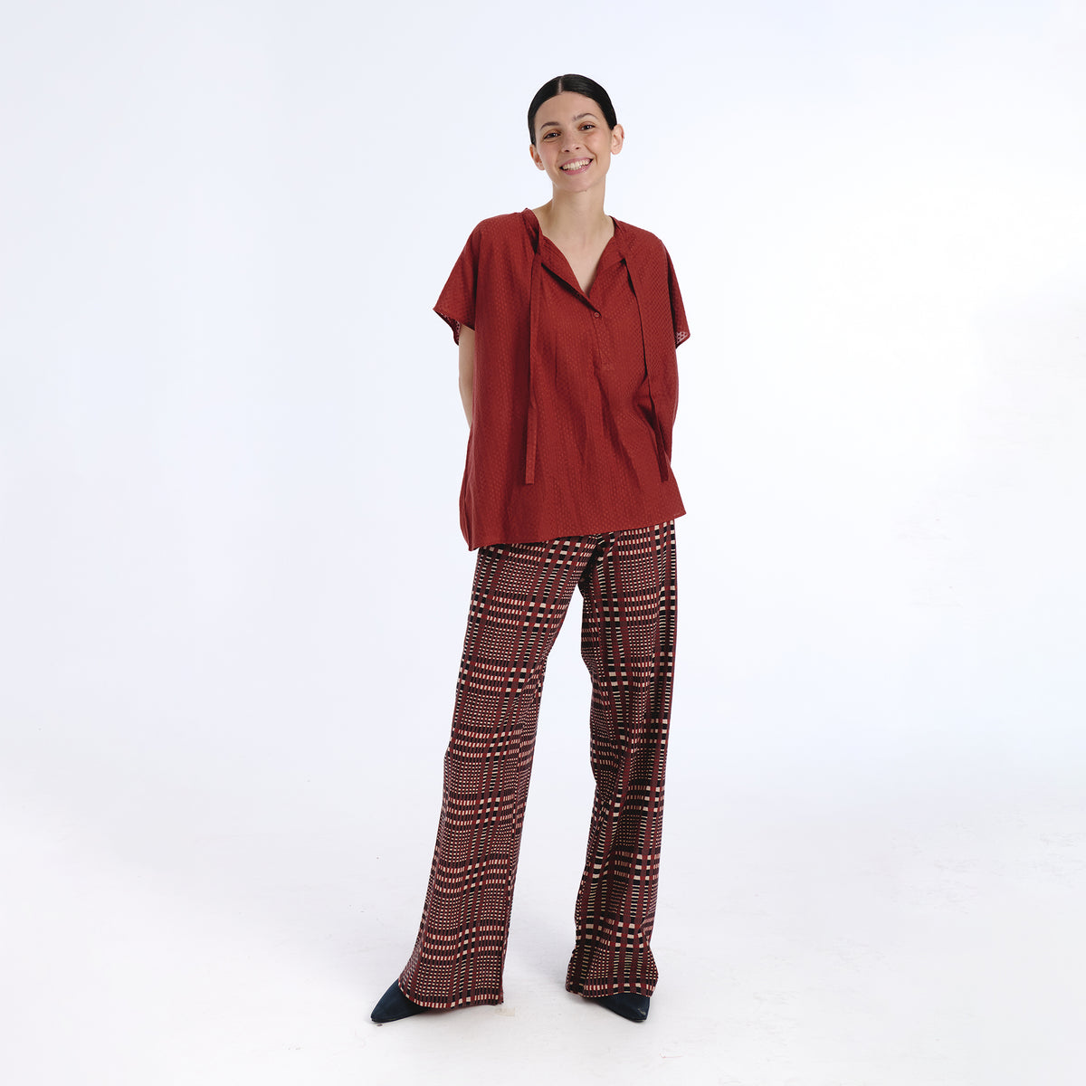Ivy maroon plains blouse