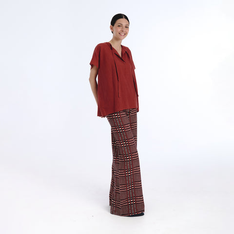 Ivy maroon plains blouse