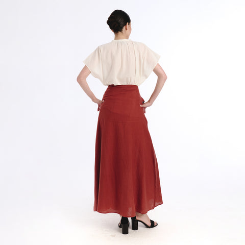 Sora maroon plains skirt