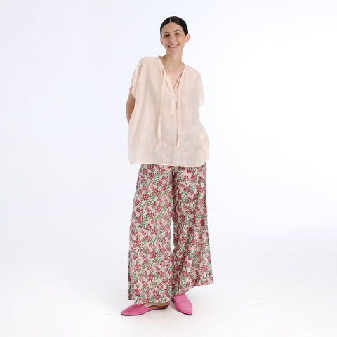 Ivy white plains silk blouse