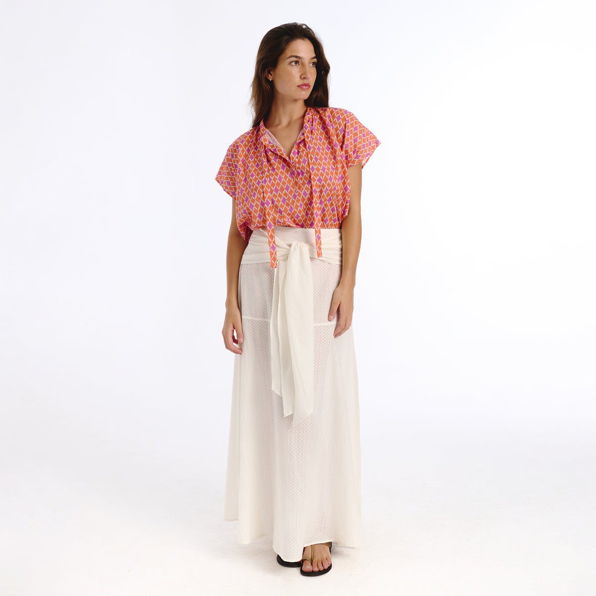Ivy orange mirza blouse