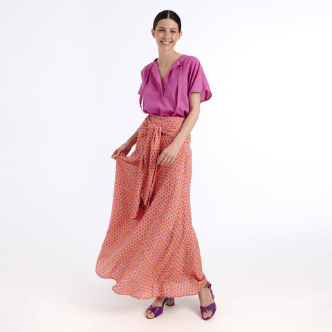 Ivy pink plains blouse