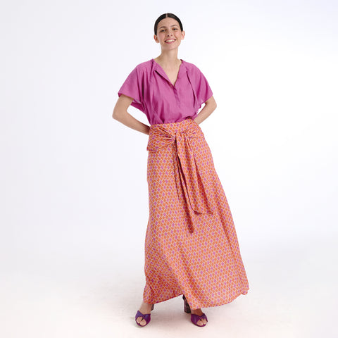 Sora orange mirza skirt