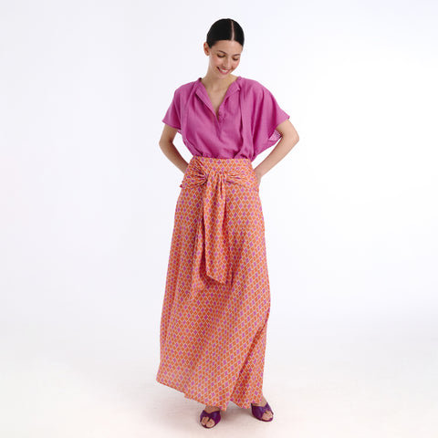 Ivy pink plains blouse