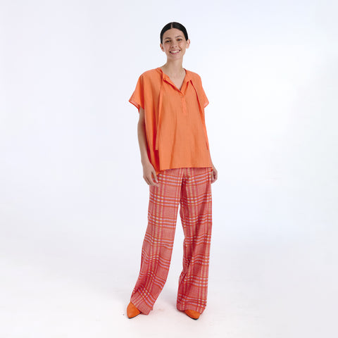 Ivy orange plains blouse