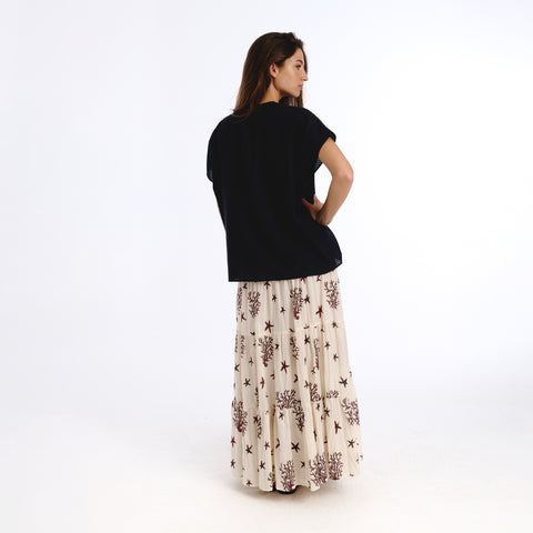 Ivy black plains blouse