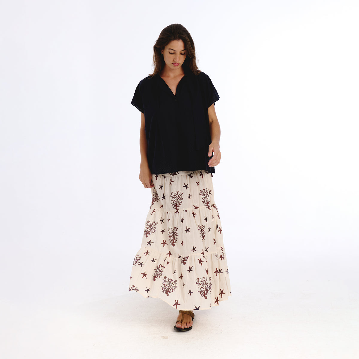 Ivy black plains blouse