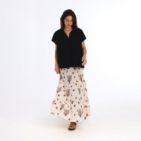 Ivy black plains blouse