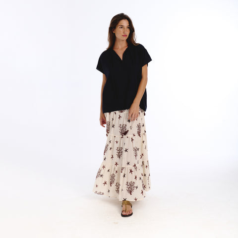 Ivy black plains blouse