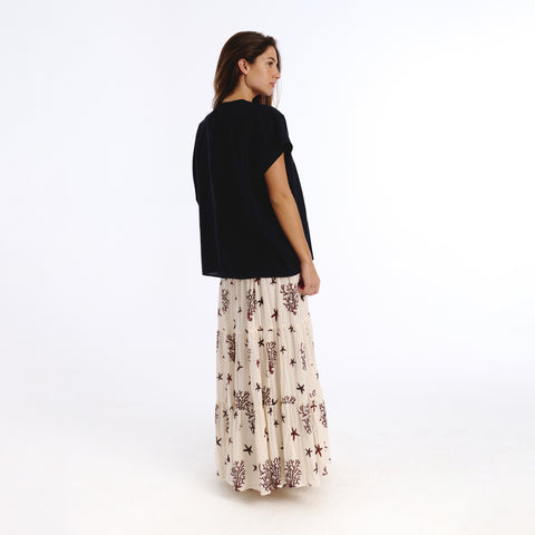 Ivy black plains blouse