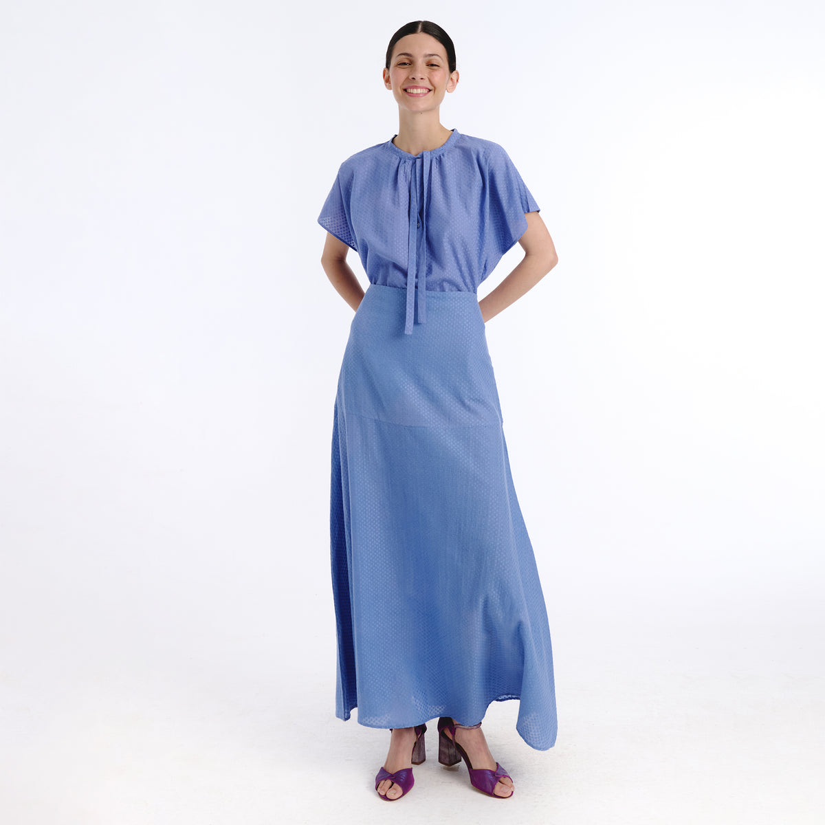 Ivy purple plains blouse