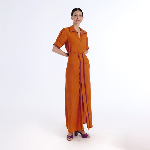 Greta orange plains skirt