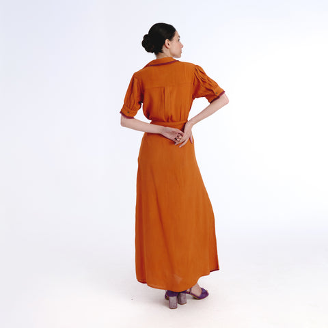 Greta orange plains skirt
