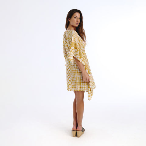 Juna yellow batik kaftan