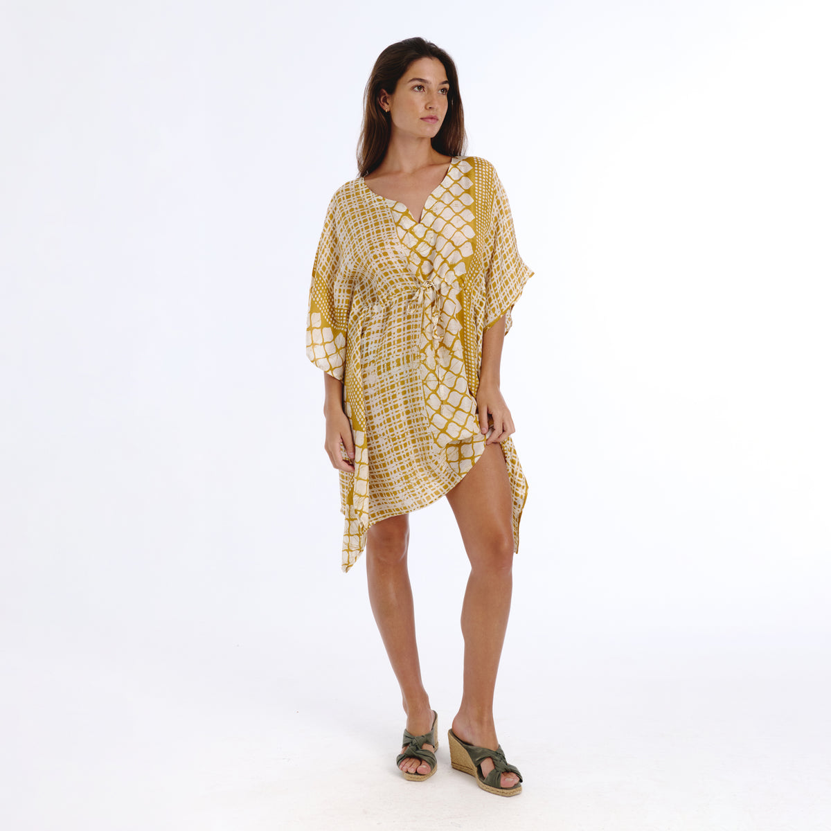 Juna yellow batik kaftan