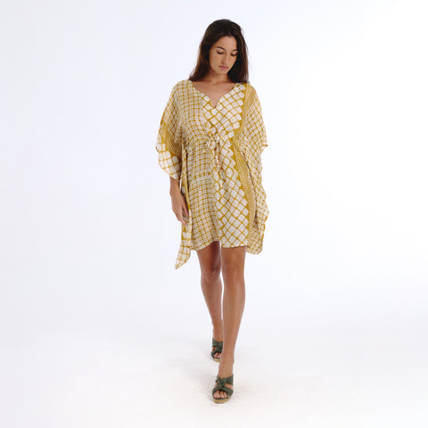 Juna yellow batik kaftan
