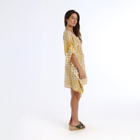 Juna yellow batik kaftan