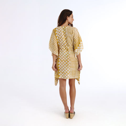Juna yellow batik kaftan