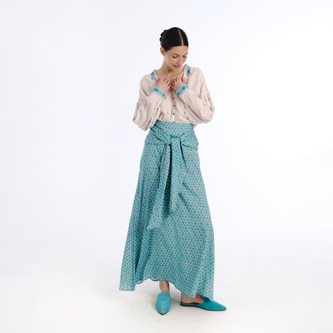 Sora blue mirza skirt