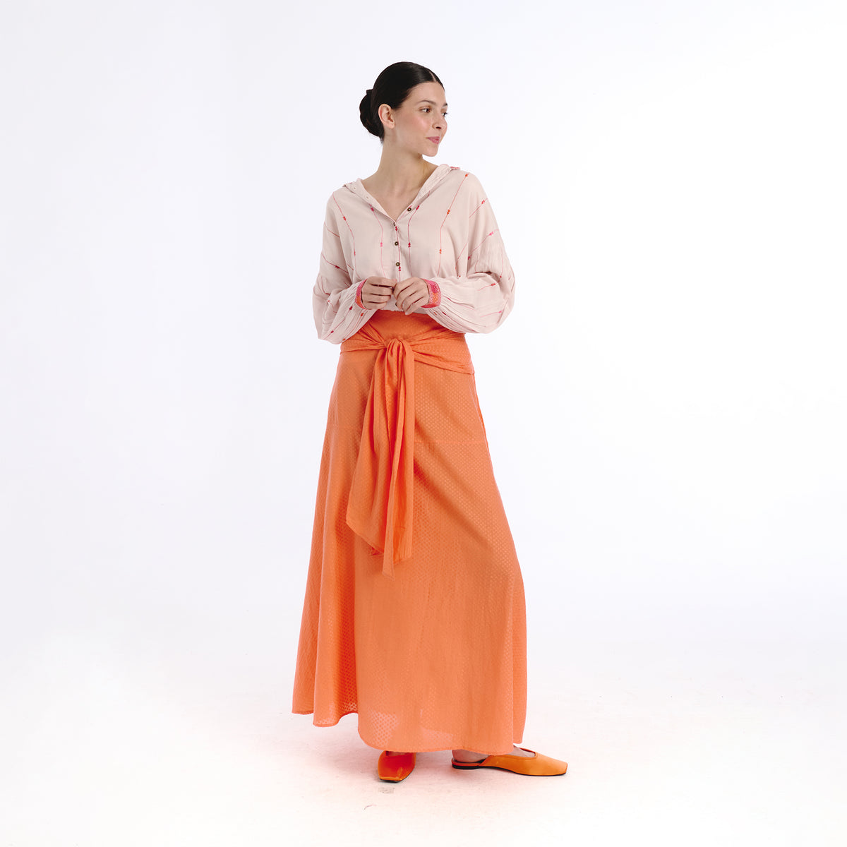 Sora orange plains skirt