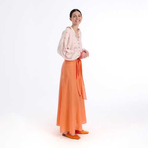 Laza pink islip blouse
