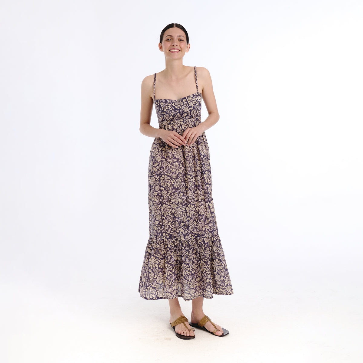 Lola brown old flower dress