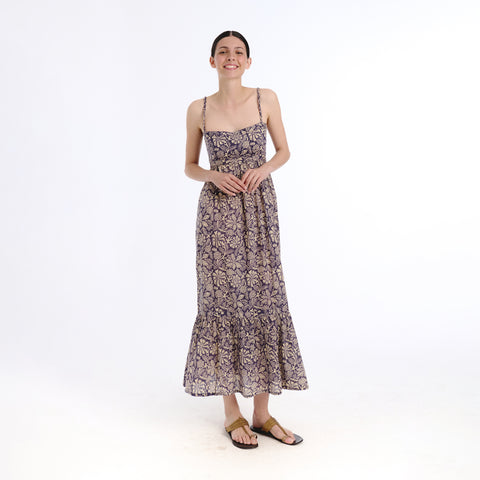 Lola brown old flower dress