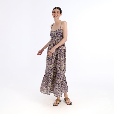 Lola brown old flower dress