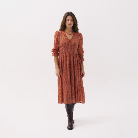 London orange pop dress