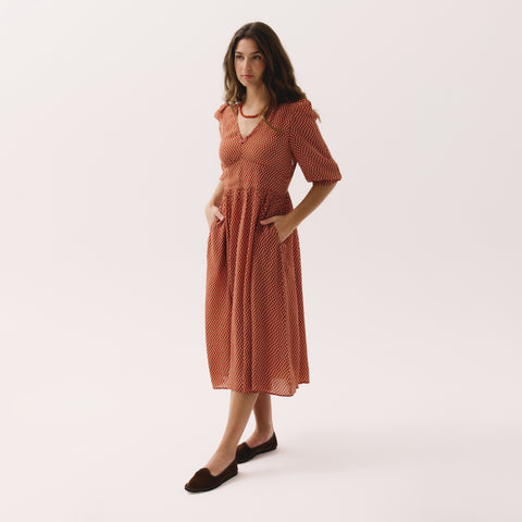 London orange pop dress